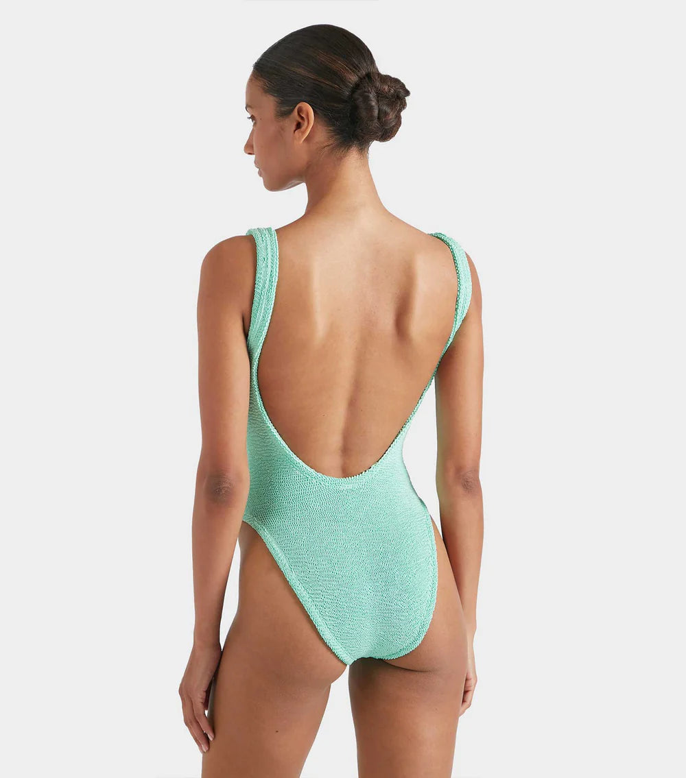 Load image into Gallery viewer, Classic Square Neck Swim Metallic Mint

