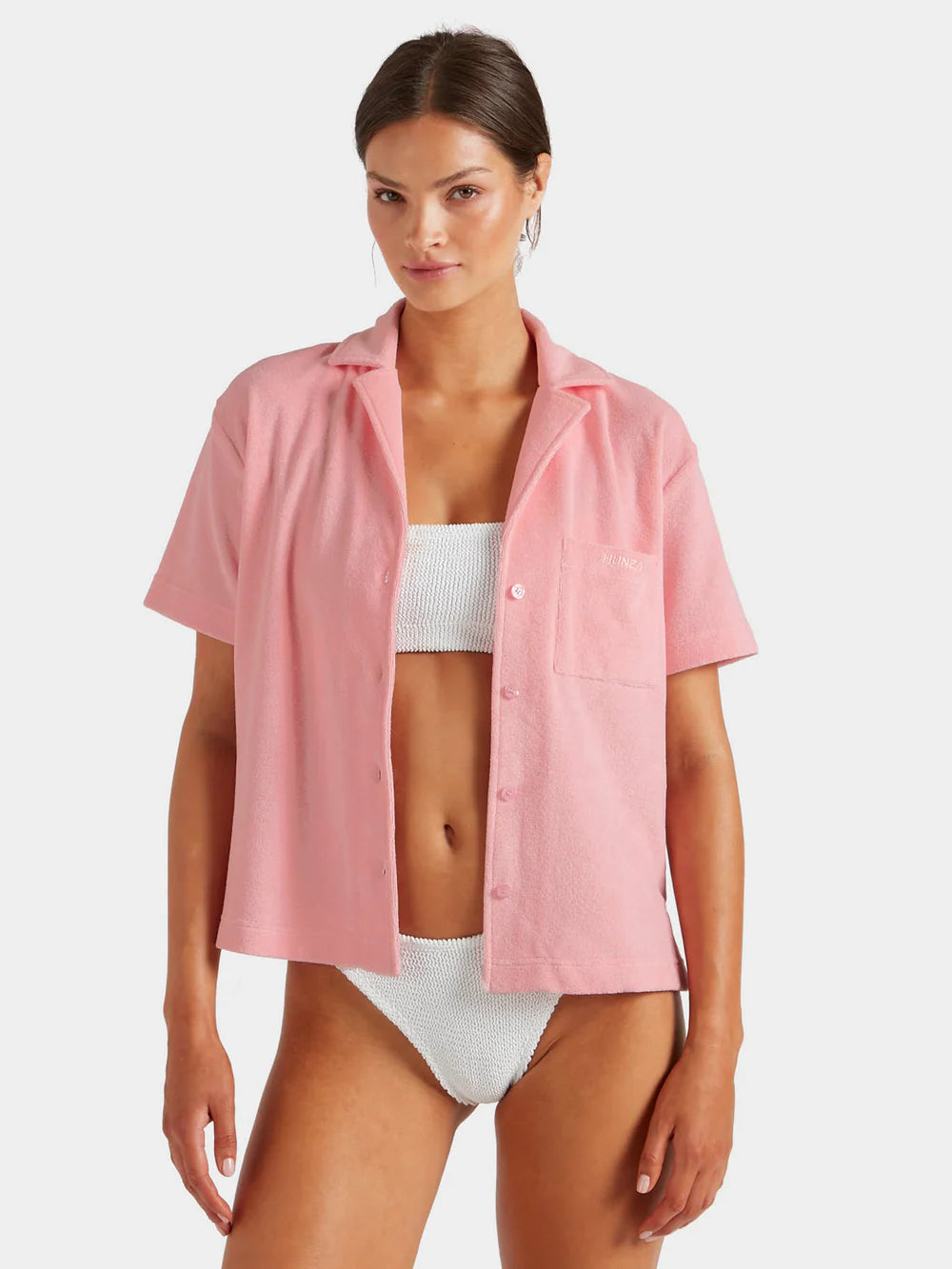 Load image into Gallery viewer, Terry Towelling Cuban Shirt Pink
