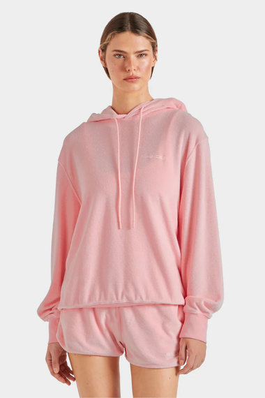 Terry Towelling Hoodie Pink