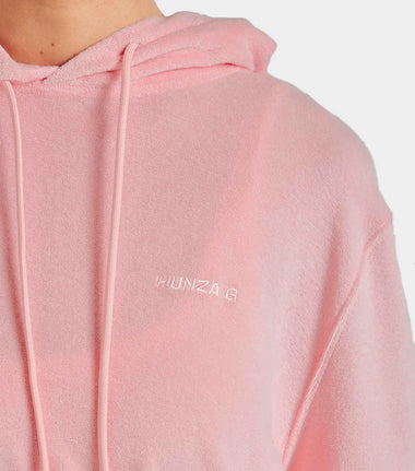 Terry Towelling Hoodie Pink
