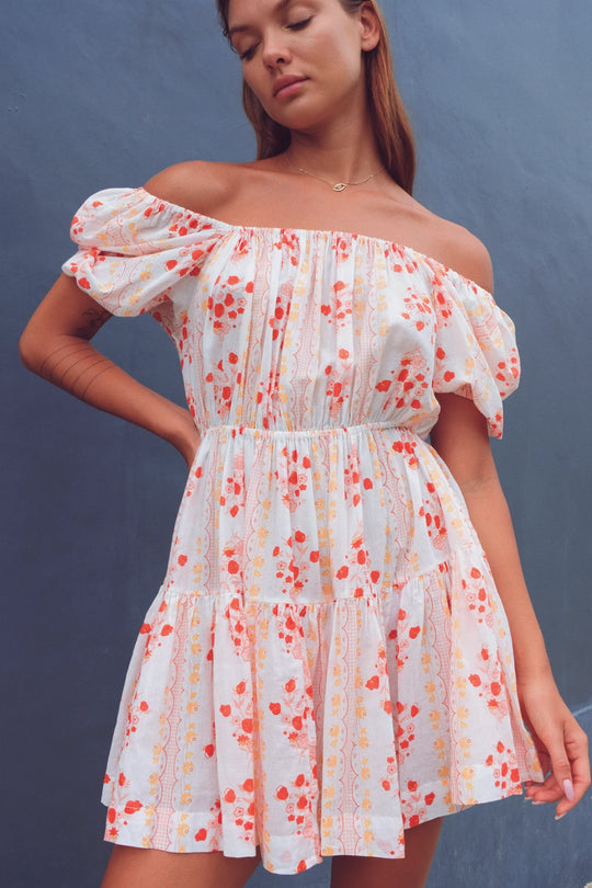 Load image into Gallery viewer, Printed Puff Sleeve Mini Dress
