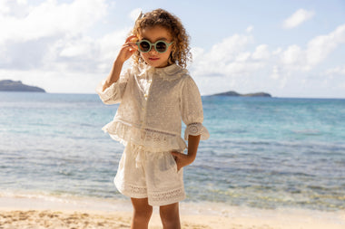 Iris Blouse and Shorts Set Ivory