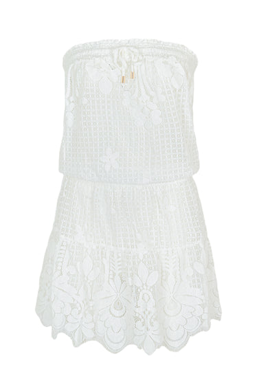 Isla Bandeau Short Dress White - Dress