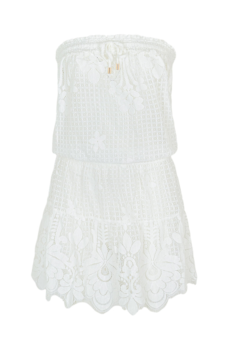 Isla Bandeau Short Dress White
