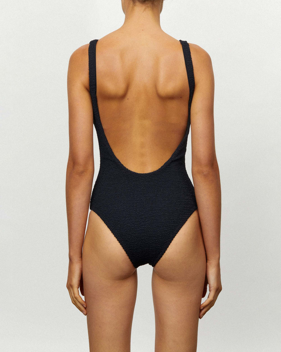 Backless One Piece Crimped Black