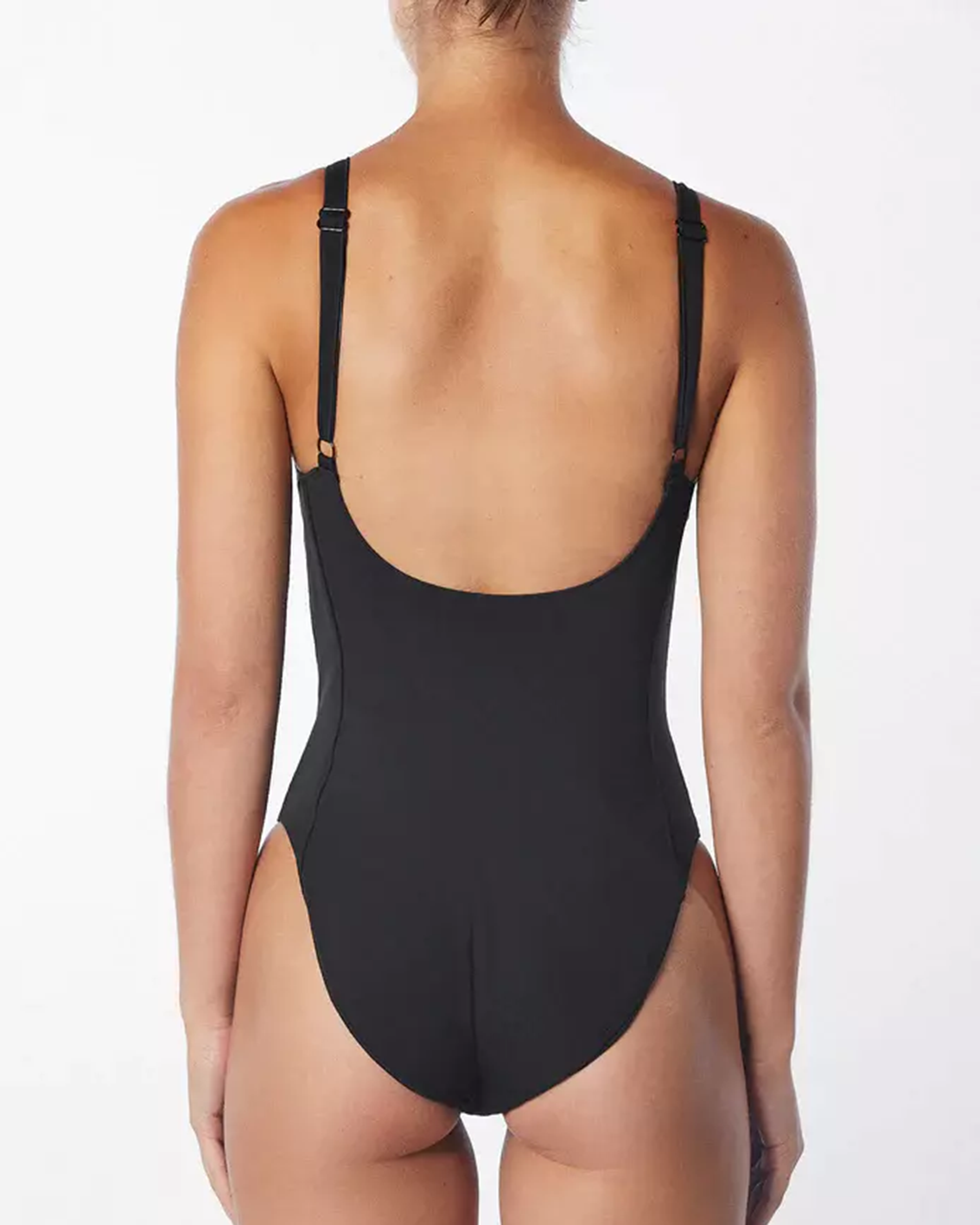 Load image into Gallery viewer, Designer Black One Piece Swimsuit with Low Back - One Piece
