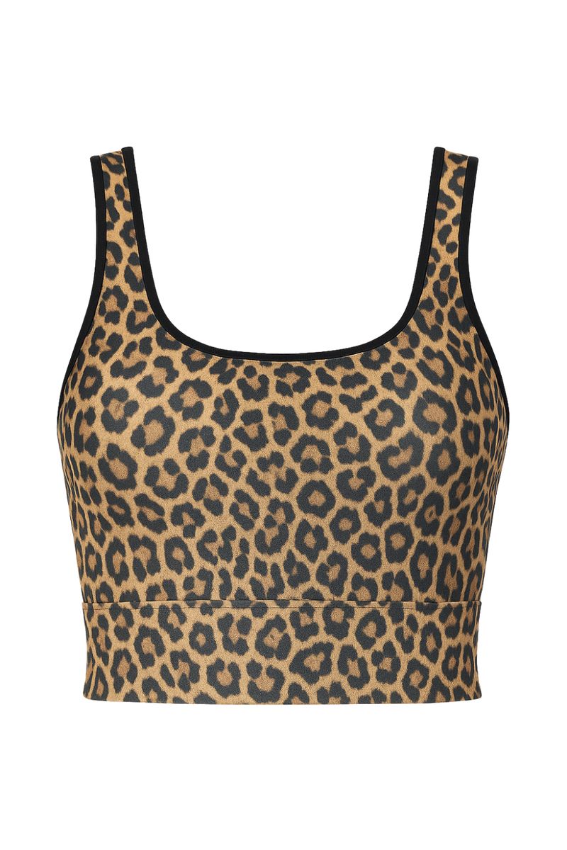 Swim Crop Top in Animal Print