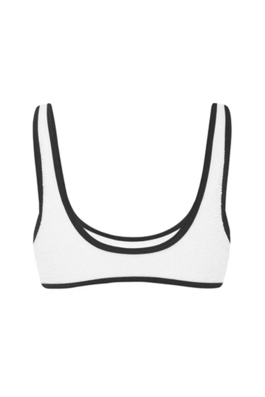 The 90's Duo Crop Top White/Black Crimp