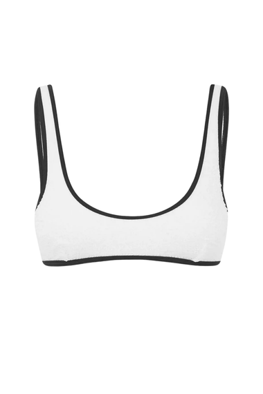 The 90's Duo Crop Top White/Black Crimp