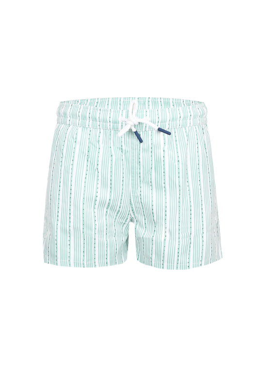Boy Swim Short Stripe Green