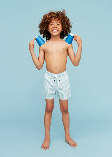 Boy Swim Short Stripe Green