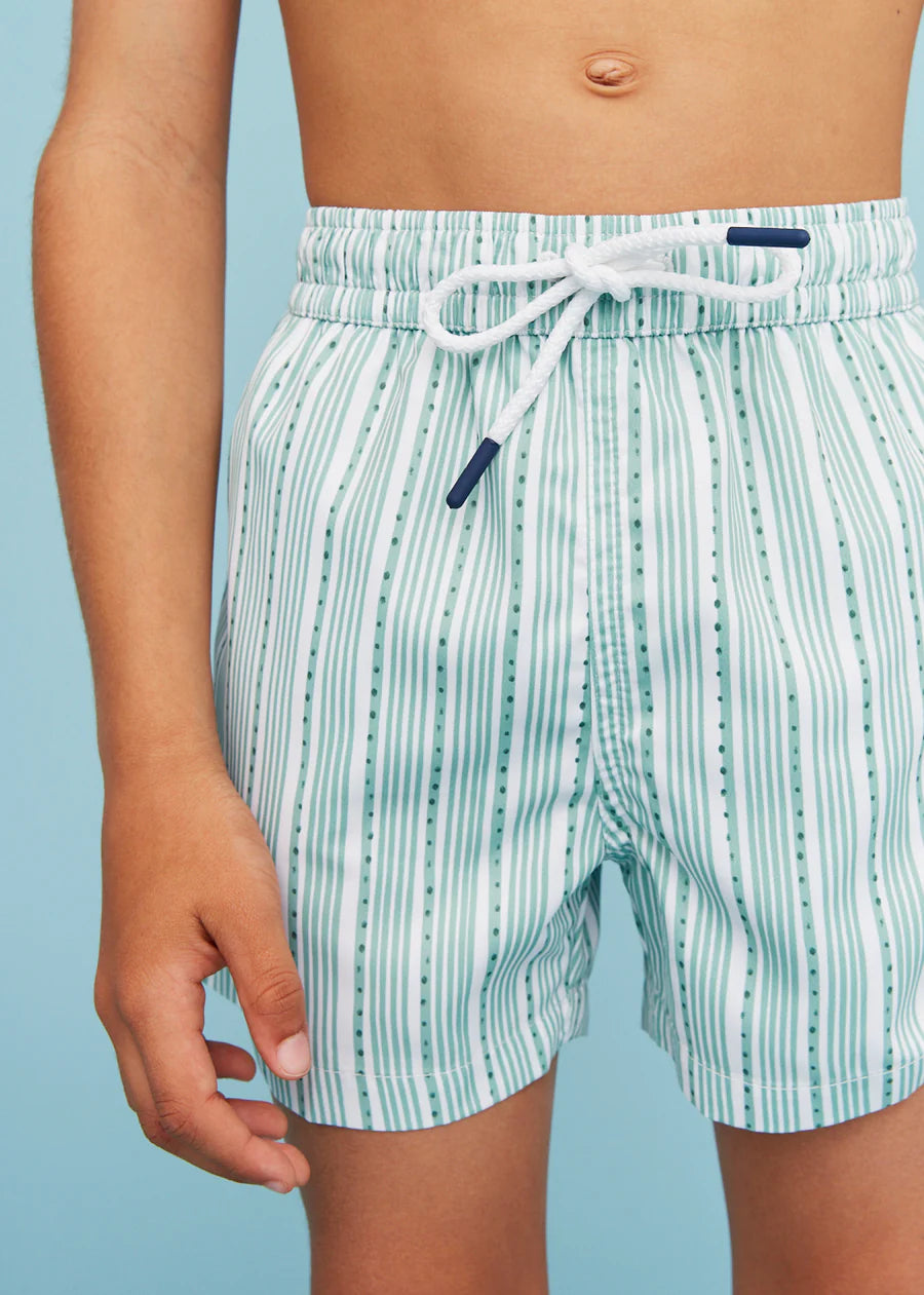 Boy Swim Short Stripe Green