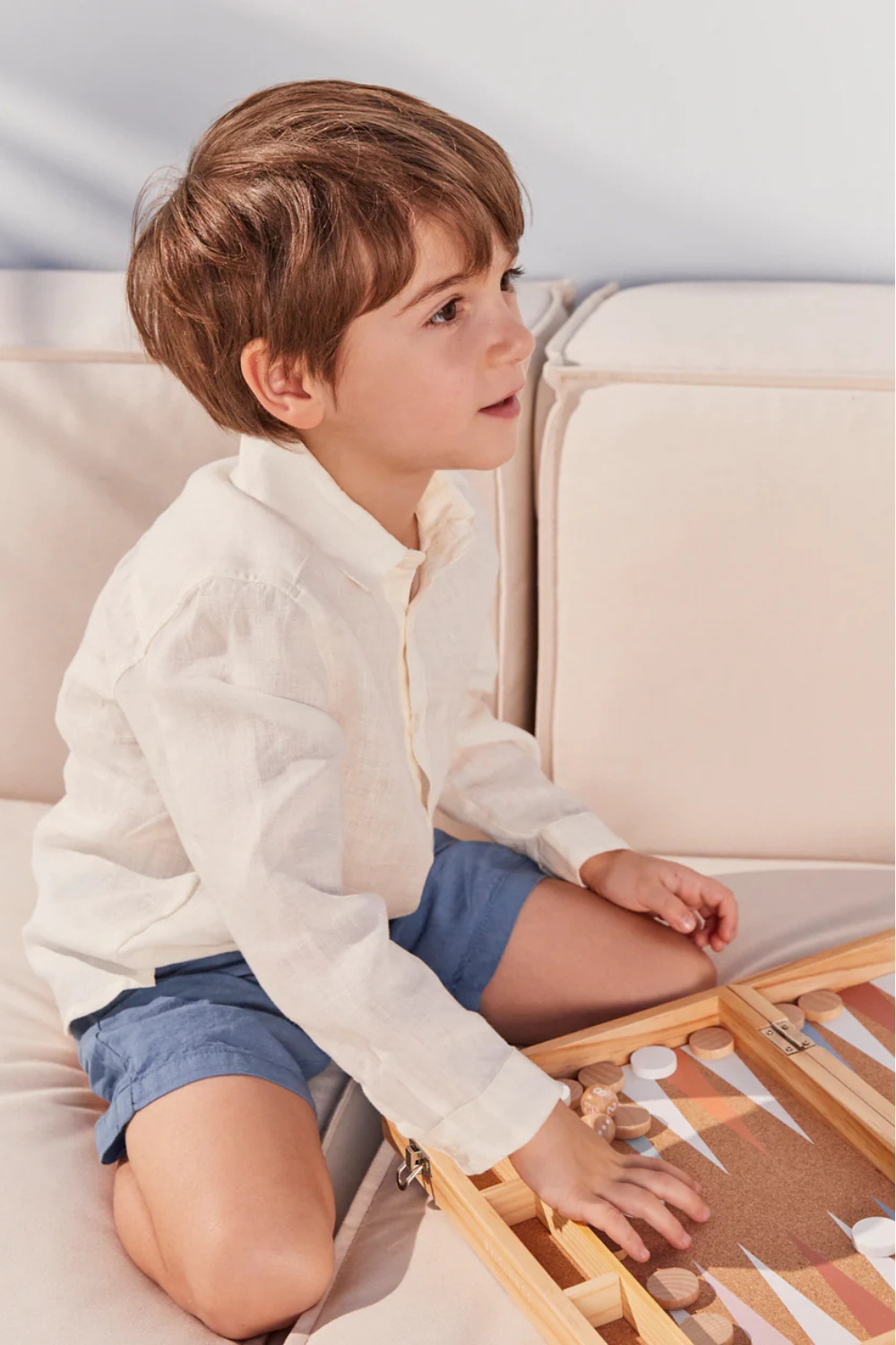 Load image into Gallery viewer, Kaftan Linen Shirt Off White

