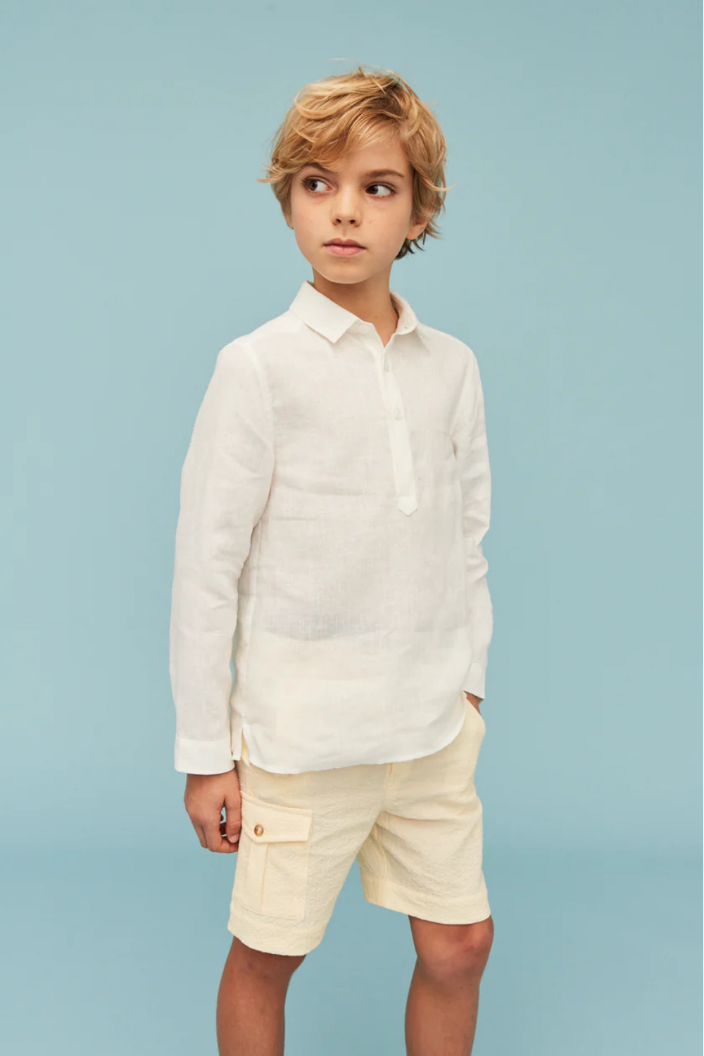 Load image into Gallery viewer, Kaftan Linen Shirt Off White
