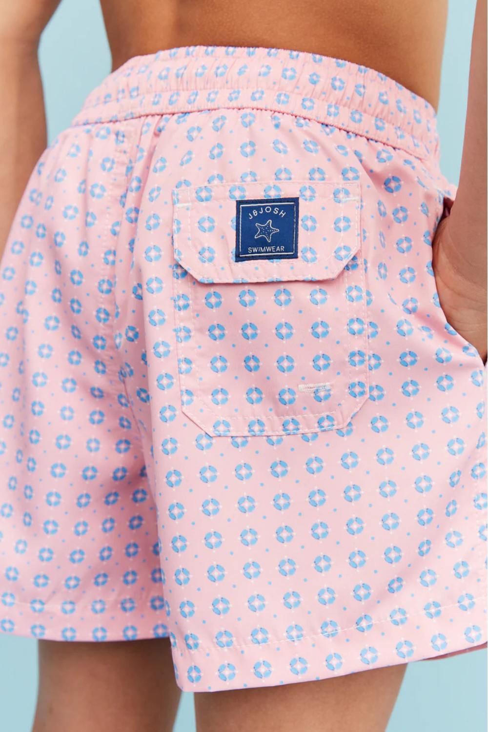 Load image into Gallery viewer, Boy Swim Short Geo Pink
