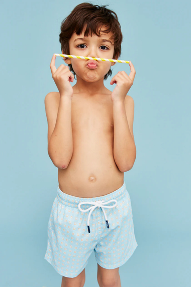Boy Swim Short Geo Turquoise