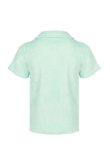 Terry Cotton Polo Shirt Lagoon