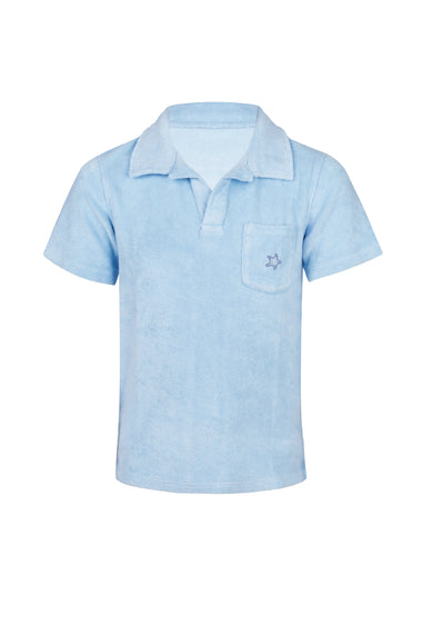 Terry Cotton Polo Shirt Light Blue