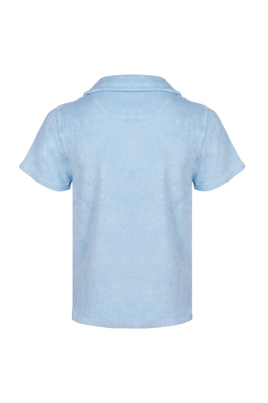 Terry Cotton Polo Shirt Light Blue