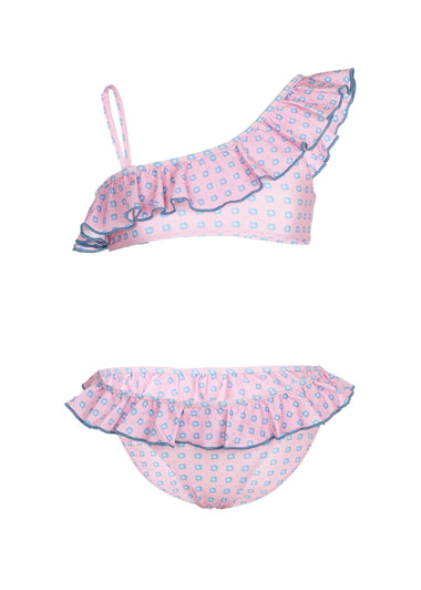 Girl Swimsuit Bikini Geo Pink