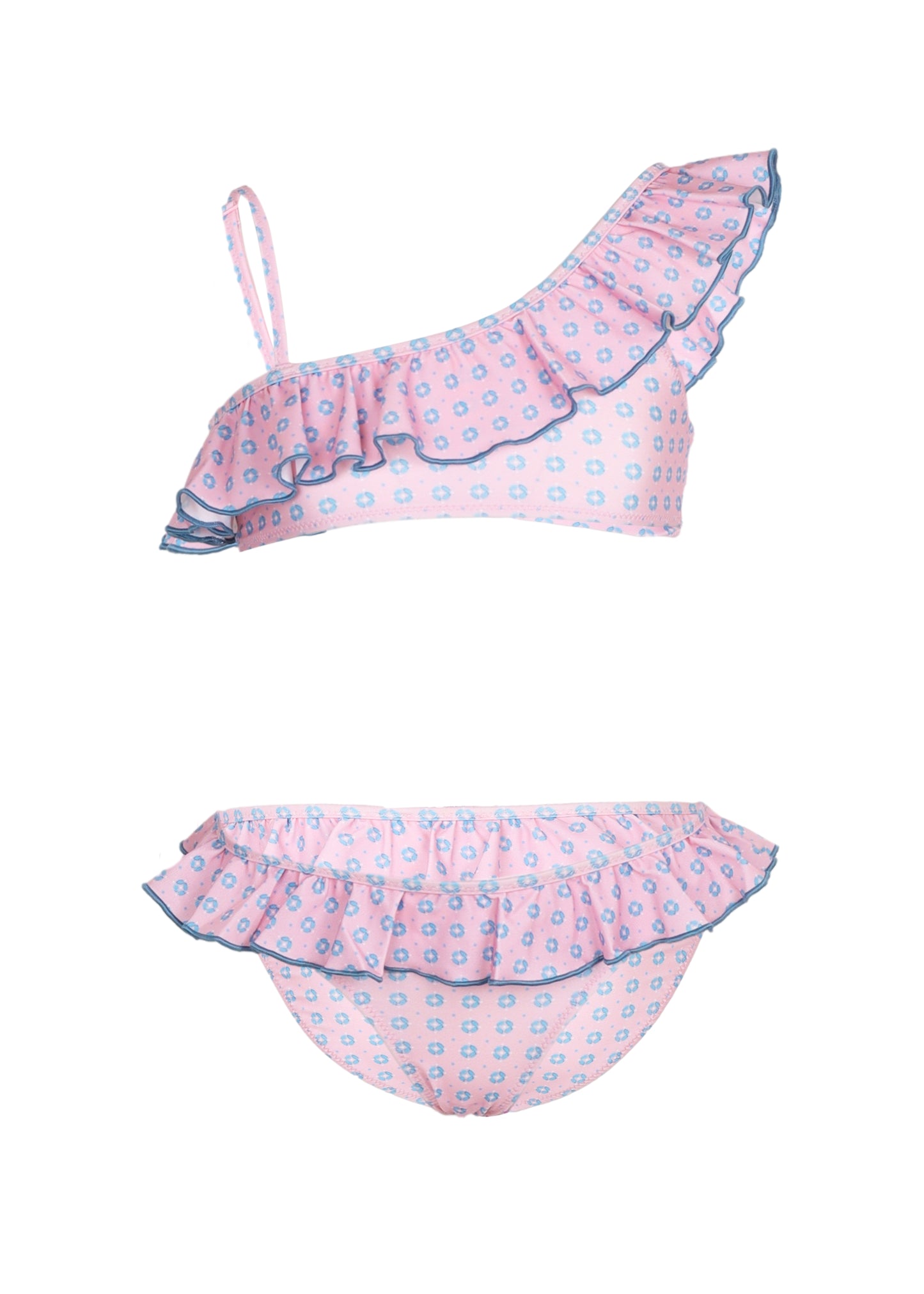Load image into Gallery viewer, Girl Swimsuit Bikini Geo Pink
