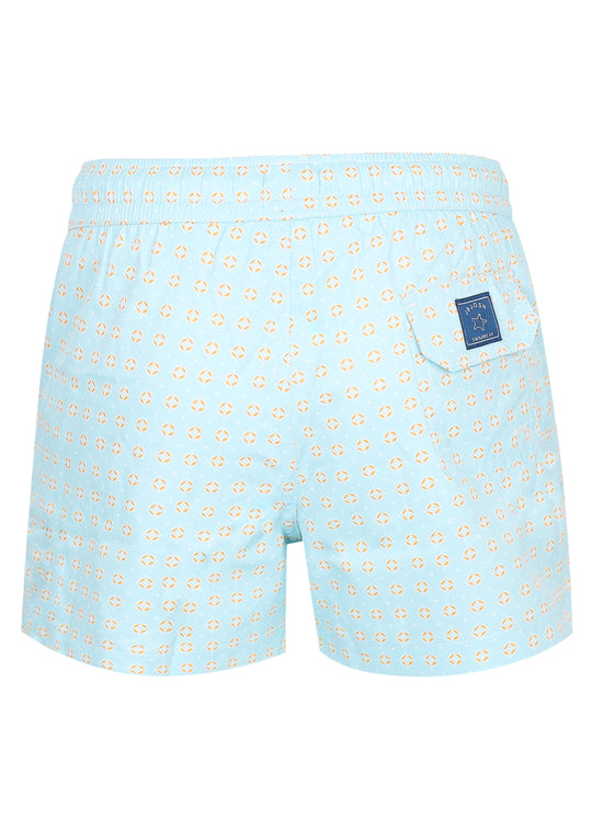 Load image into Gallery viewer, Men Swim Short Geo Turquoise
