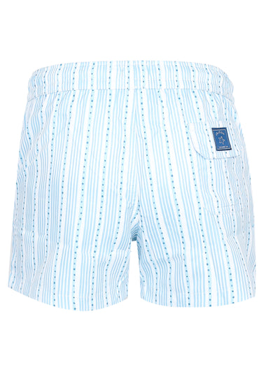 Men Swim Short Stripes Blue