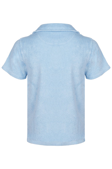 Terry Cotton Polo Shirt Light Blue