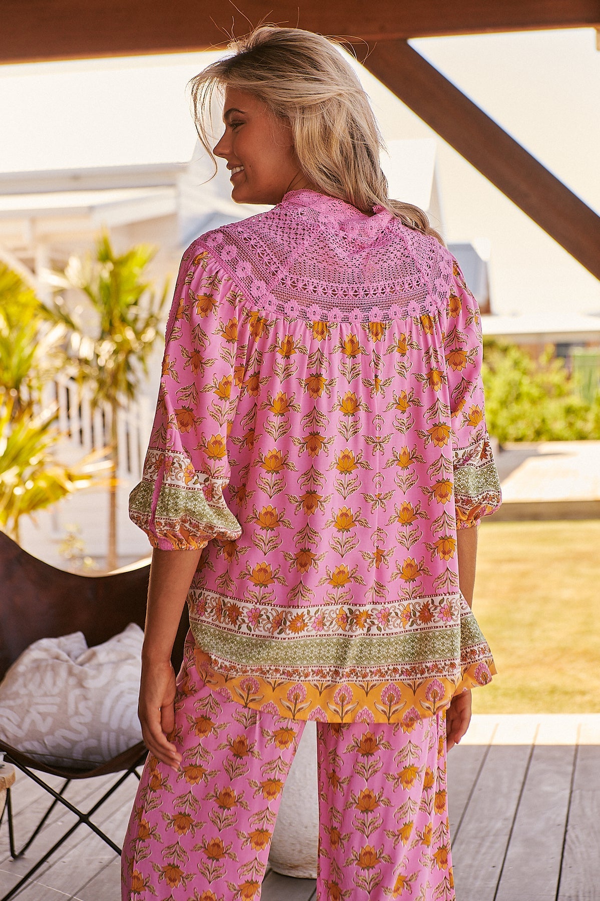 Load image into Gallery viewer, Blushing Meadow Print Florence Blouse - Top
