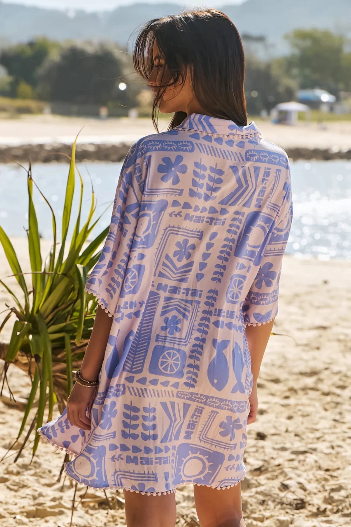 Load image into Gallery viewer, Mai Tai Print Dustin Shirt Dress - Dress
