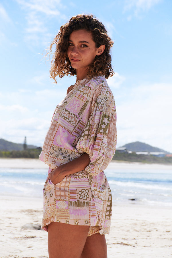 Load image into Gallery viewer, Flora Shorts Jupiter Print Pink - Shorts
