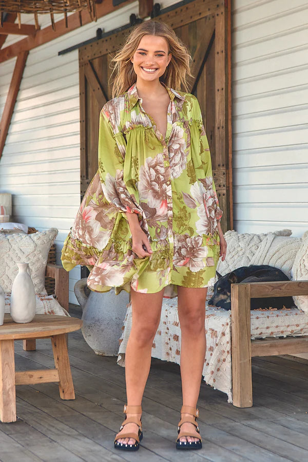 Load image into Gallery viewer, Mistletoe Print Aimee Mini Dress - Dress
