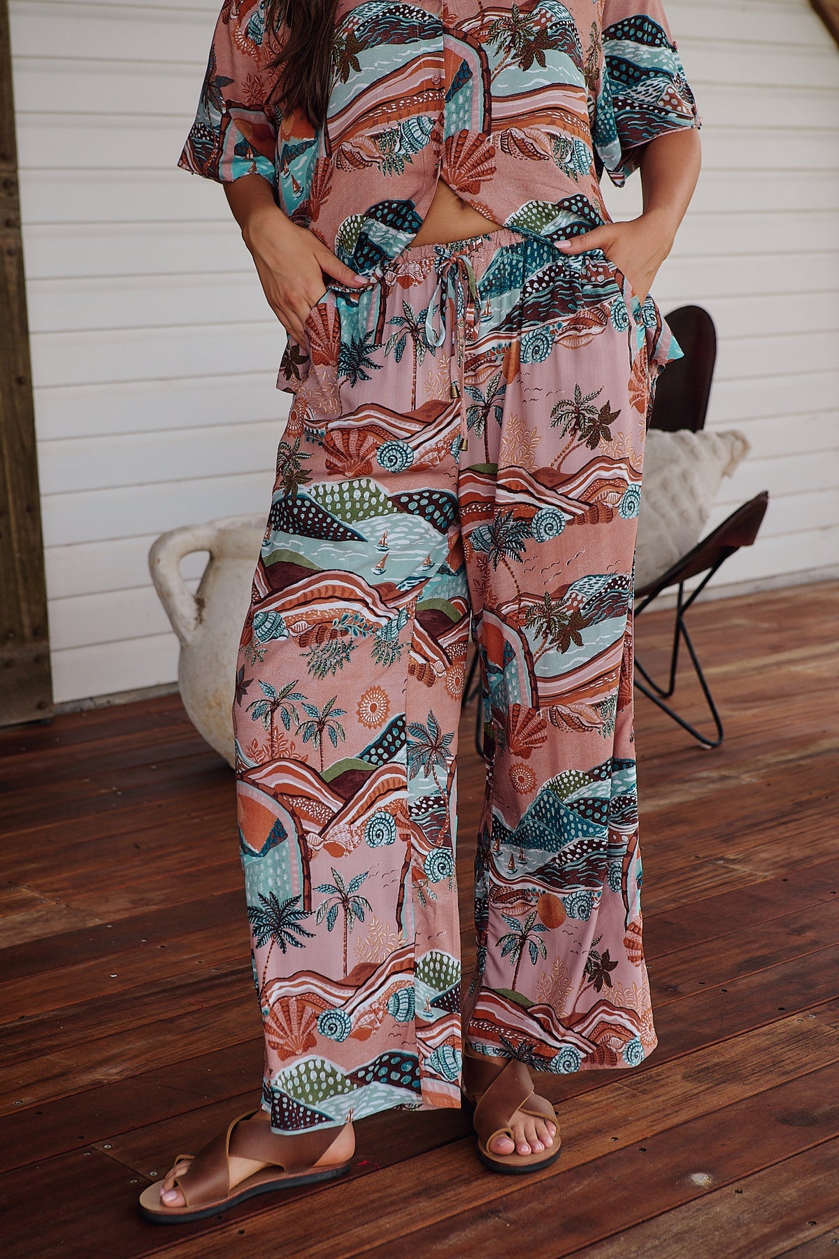 Load image into Gallery viewer, Lakeside Serenity Print Cici Pant - Bottoms
