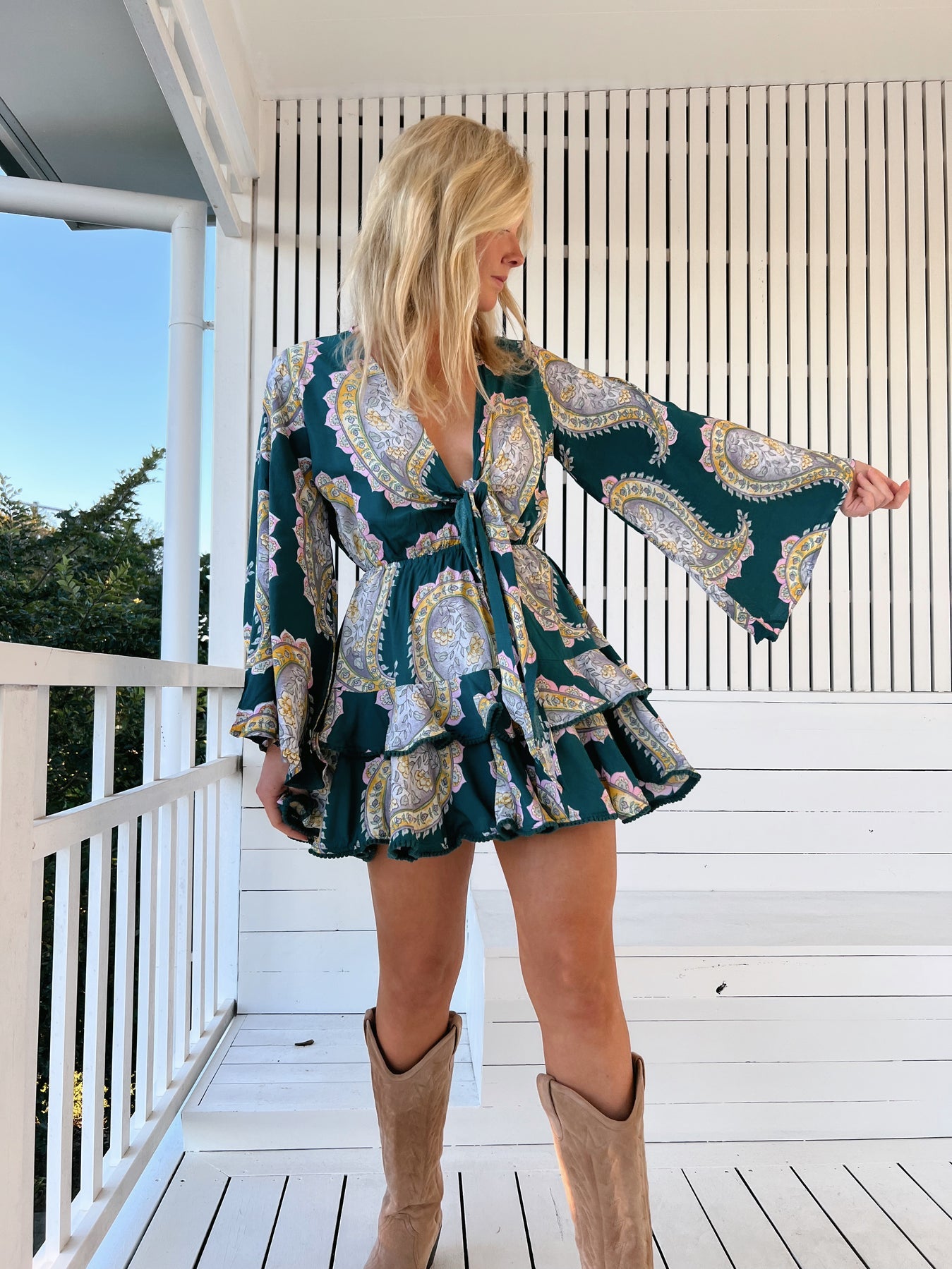 Load image into Gallery viewer, Mahala Print Florin Mini Dress - Dress
