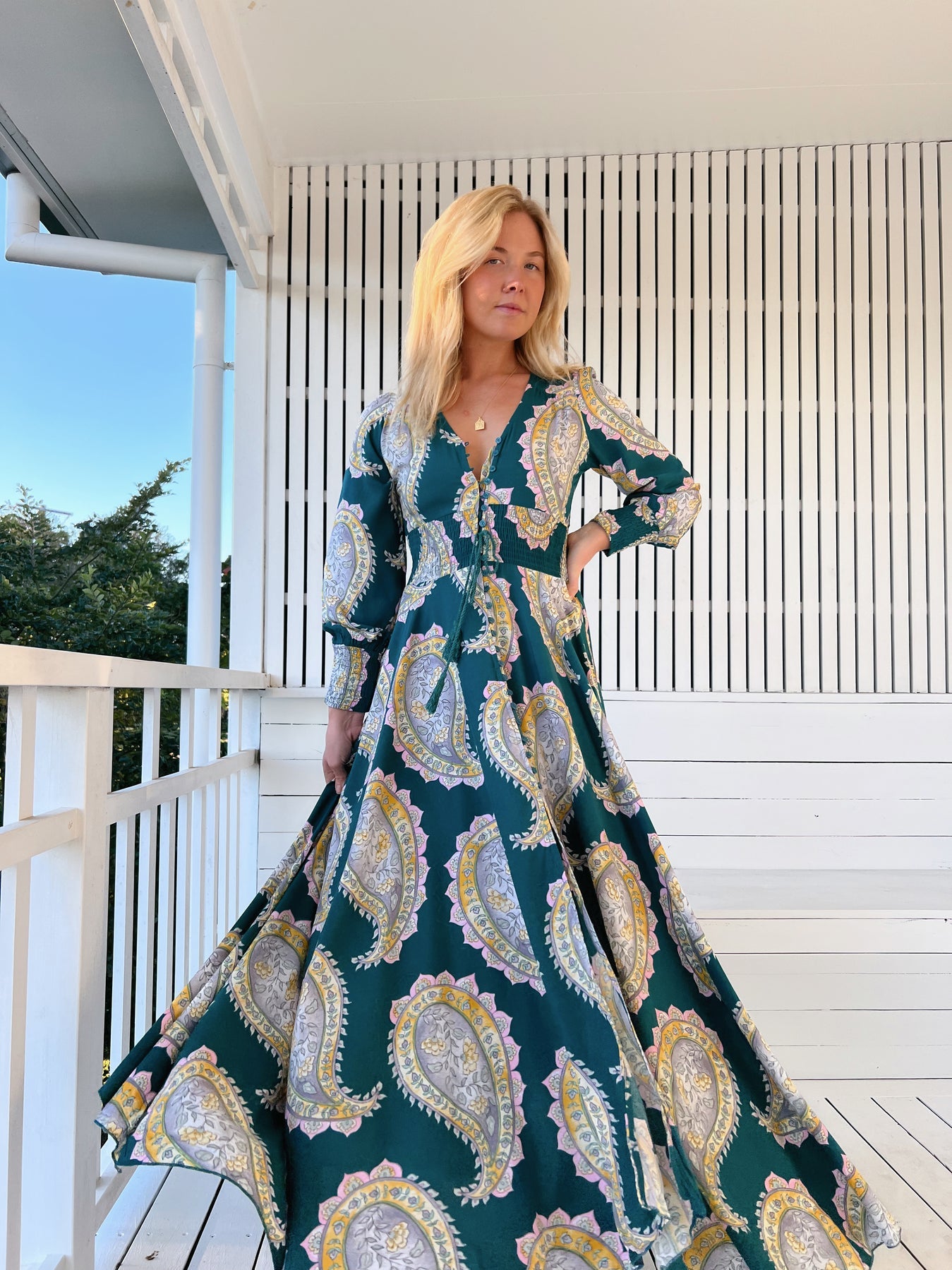 Load image into Gallery viewer, Mahala Print Florin Indie Maxi Dress - Dress
