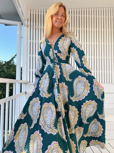 Mahala Print Florin Indie Maxi Dress - Dress