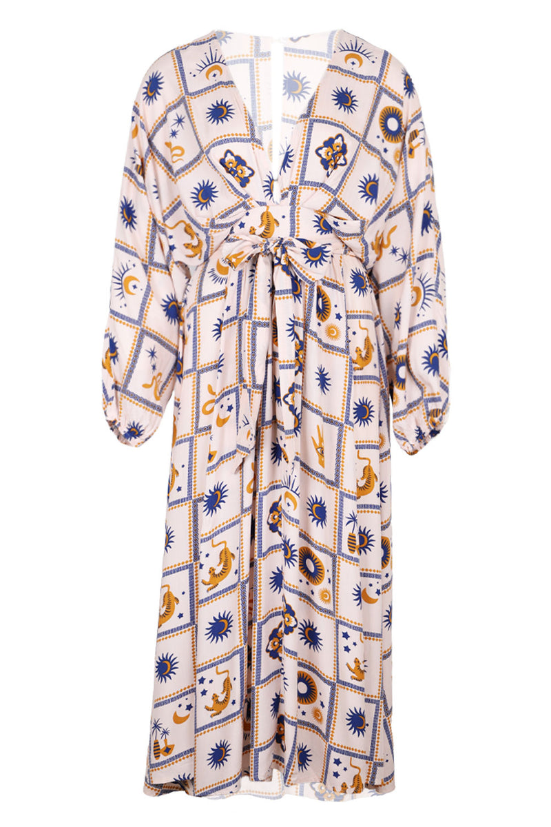Oracle Print Fields Midi Dress