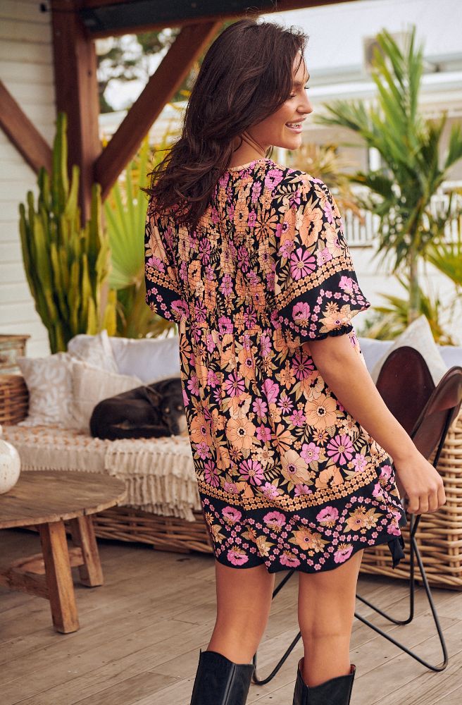 Load image into Gallery viewer, Apricot Blossom Print Roses Playsuit - Playsuit
