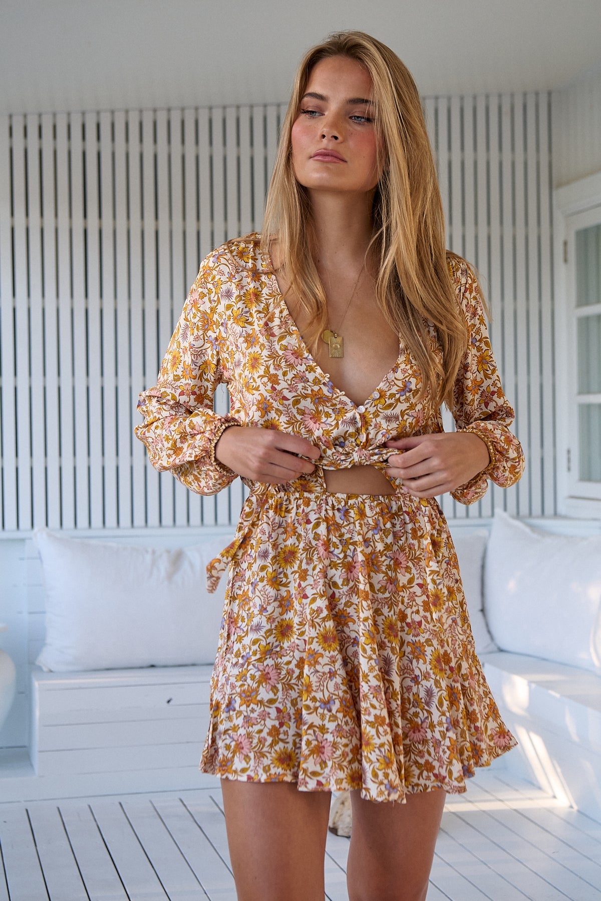 Load image into Gallery viewer, Solara Print Lisa Mini Dress - Dress
