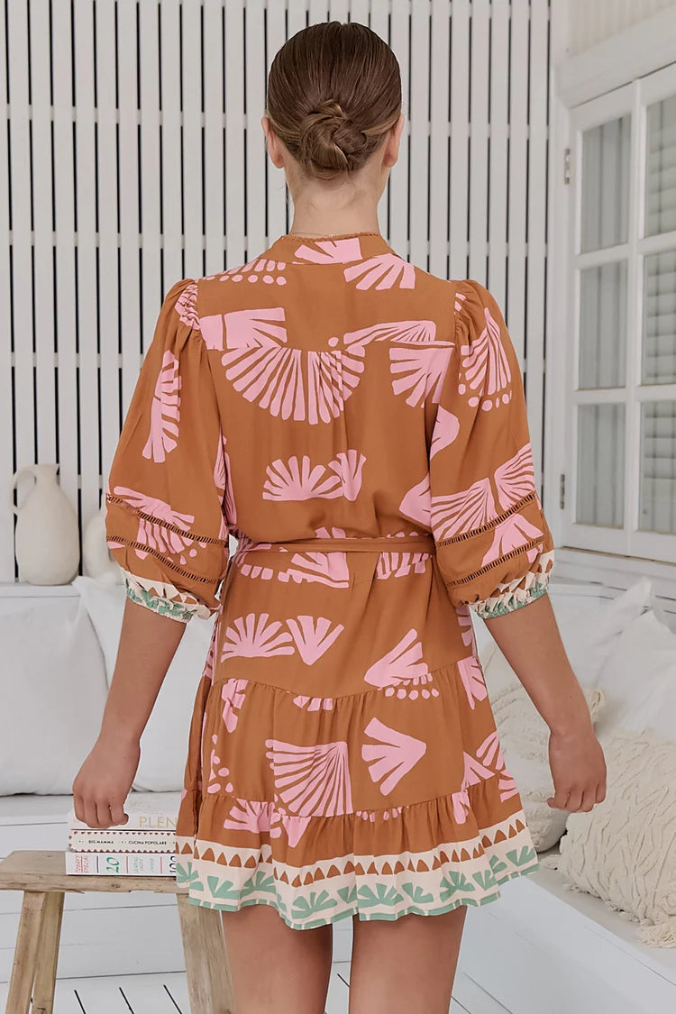 Load image into Gallery viewer, Suga Print Jayde Sleeve Mini Dress - Dress
