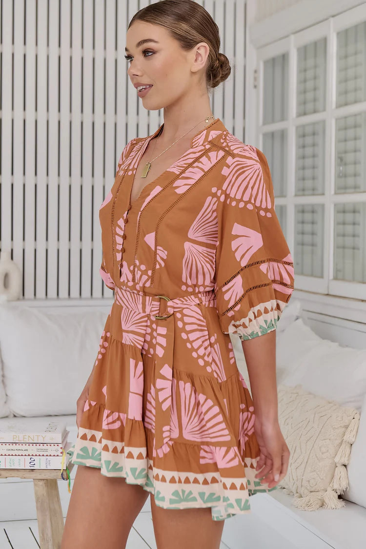 Load image into Gallery viewer, Suga Print Jayde Sleeve Mini Dress - Dress
