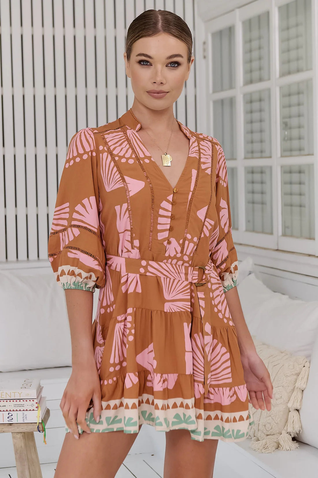 Load image into Gallery viewer, Suga Print Jayde Sleeve Mini Dress - Dress
