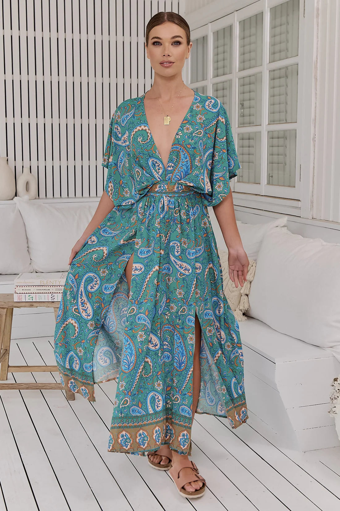 Load image into Gallery viewer, Ventura Print Fields Midi Dress - Dress
