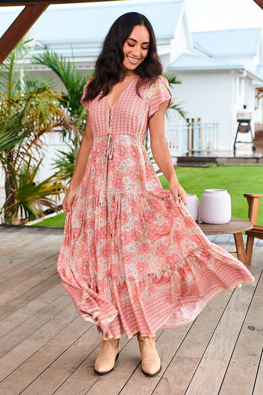 Melissa Maxi Dress Juliets Garden Print Pink