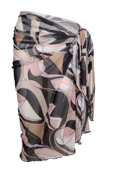 Mesh Full Sarong Black Nude