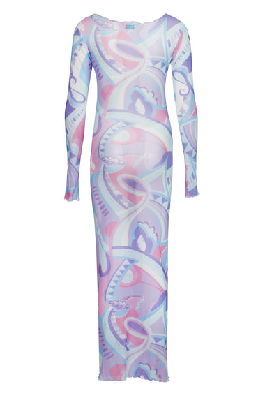 Mesh Tie Dress Blue/Lilac
