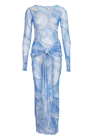 Mesh Tie Dress Blue