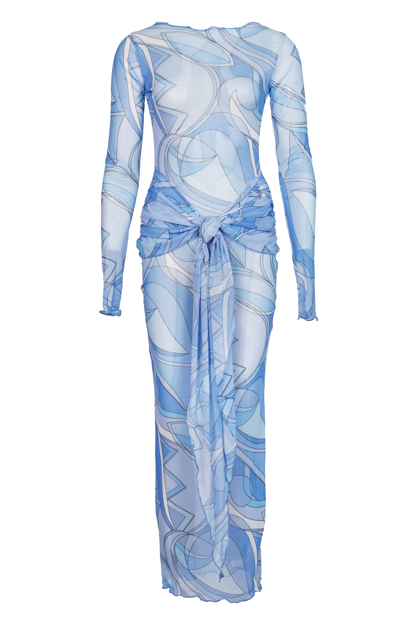 Load image into Gallery viewer, Mesh Tie Dress Blue

