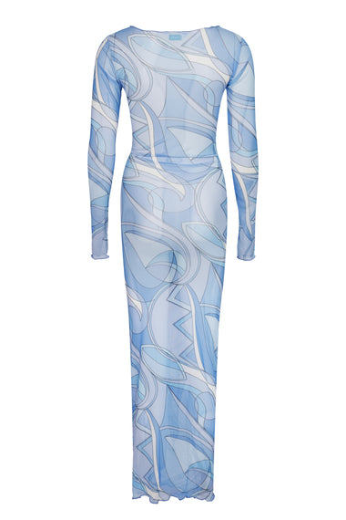 Mesh Tie Dress Blue