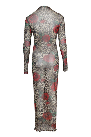 Mesh Tie Dress Leopard